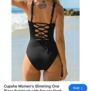 Cupshe Black One Piece Swimsuit Classic Design
